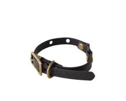 Vegan leather collar for cats, black