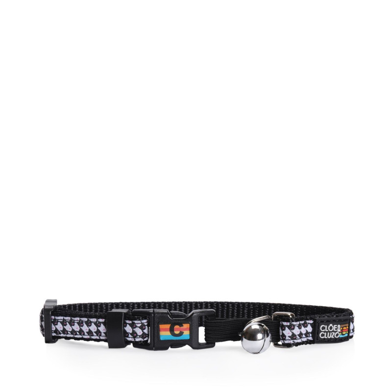 Designer checkerboard collar for cats