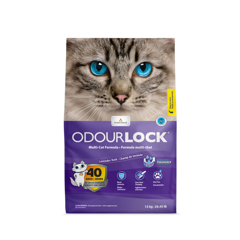 Odourlock Litière agglomérante pour chats, lavande…