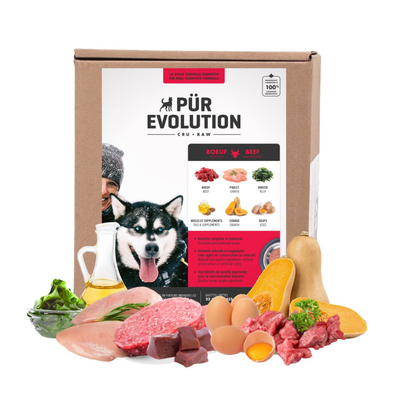Pür Evolution Nourriture crue pour chiens, formule boe…