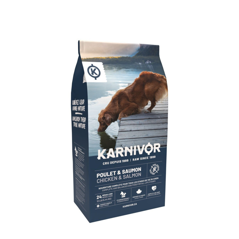 Karnivor Nourriture crue au poulet et saumon, 12 …