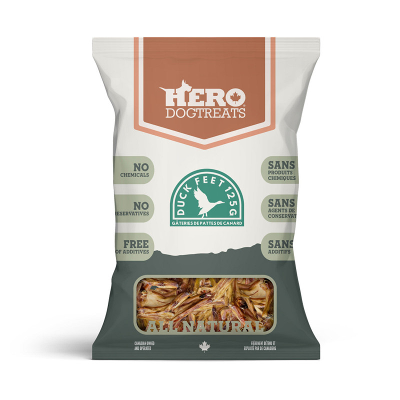 Hero Dog Treats Gâteries de pattes de canard