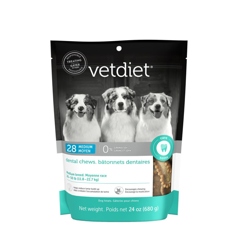 Vetdiet Bâtonnets dentaires pour chiens, moyen