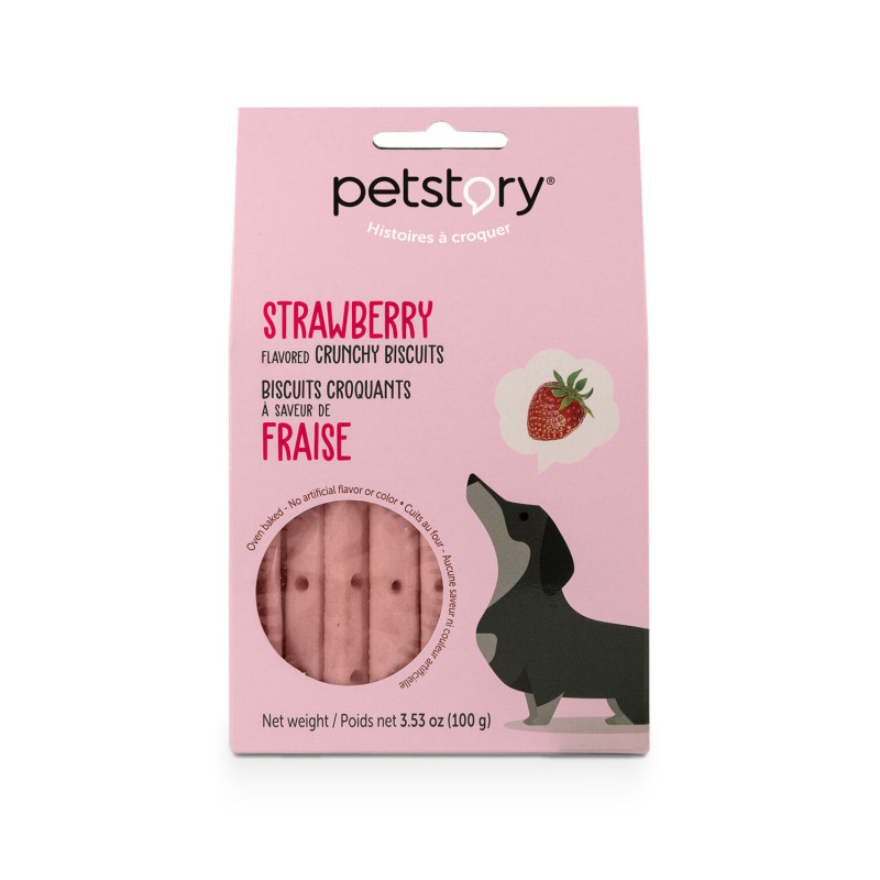 Crunchy dog ​​biscuits, strawberry