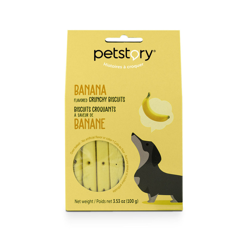 Petstory Biscuits croquants pour chiens, banane