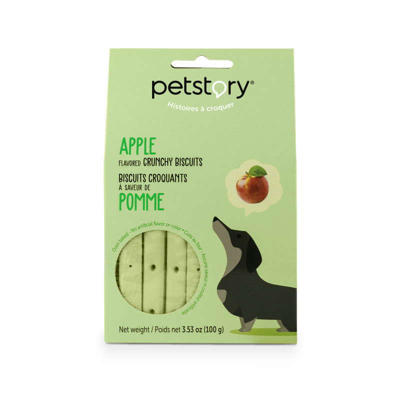 Crunchy dog ​​biscuits, apple