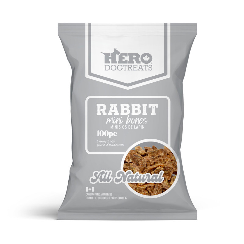 Hero Dog Treats Minis os de lapin