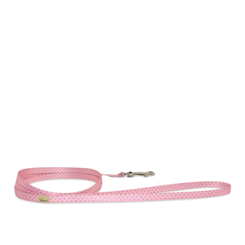 Leash for small dogs, pink polka dots