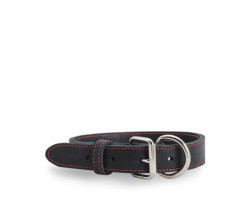 Black stitched leather collar