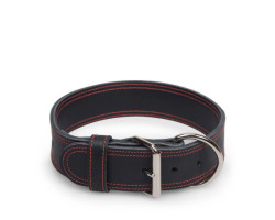 Black stitched leather collar