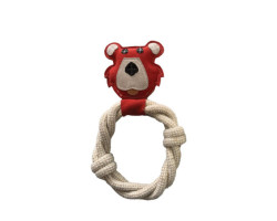 Natural bear and rope toy for dogs