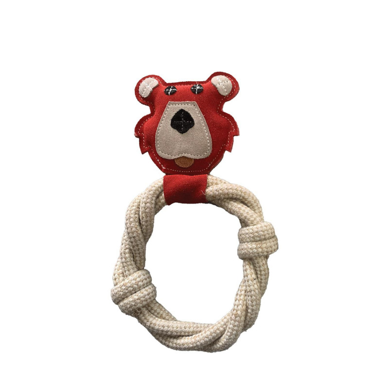 Natural bear and rope toy for dogs