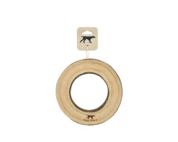 Natural leather ring toy for dogs