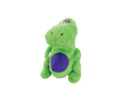 Durable green “T-Rex” toy for medium-sized dogs…