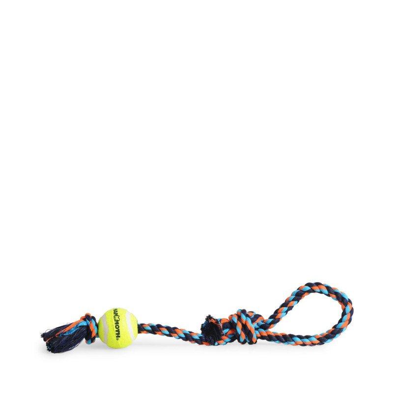 Colored rope with handle and ball…