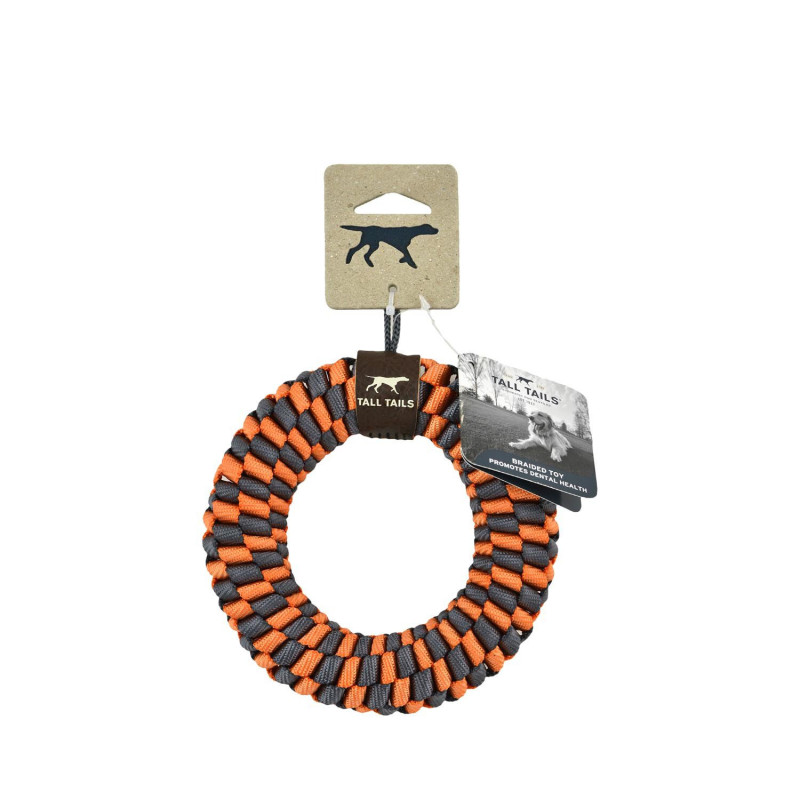 Braided ring toy for dogs