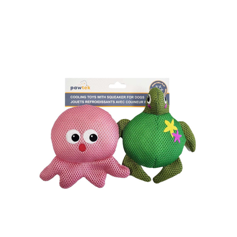 Cooling toys with squeaker for…