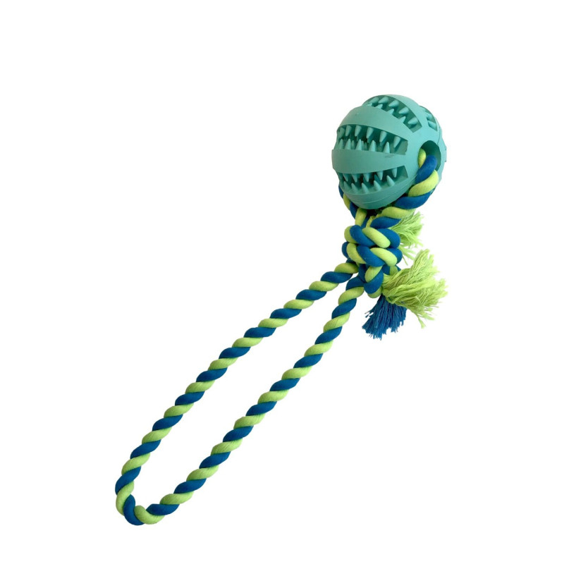 Interactive ball with chew rope for…