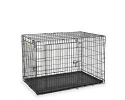 Two-door folding dog crate