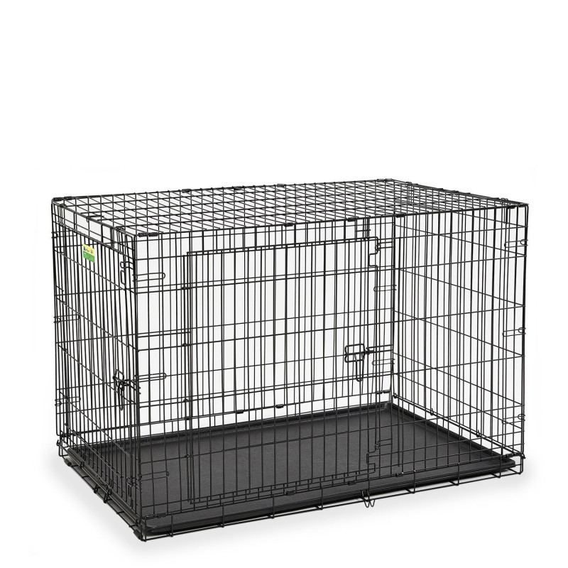 Two-door folding dog crate