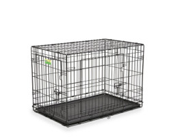 Two-door folding dog crate