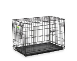 Two-door folding dog crate