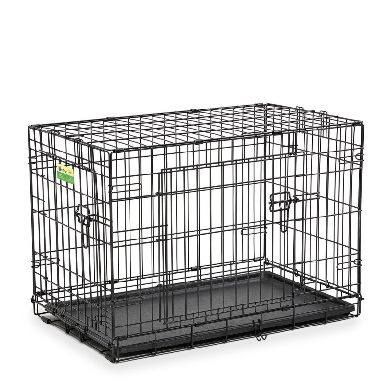 Two-door folding dog crate