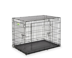 Two-door folding dog crate