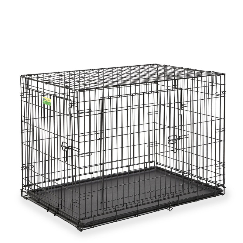 Two-door folding dog crate