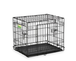 Two-door folding dog crate