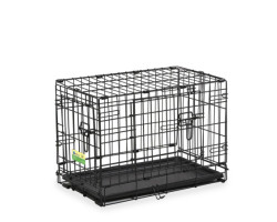 Two-door folding dog crate