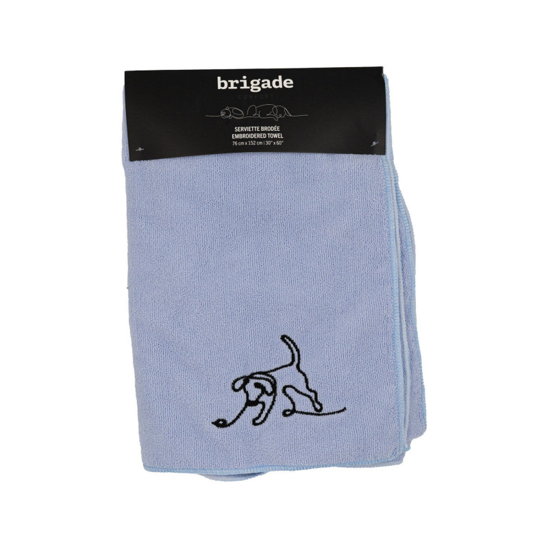 Embroidered microfiber towel, pale blue…