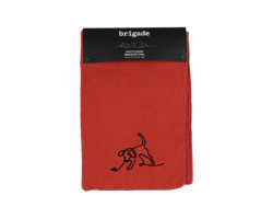 Embroidered microfiber towel, red