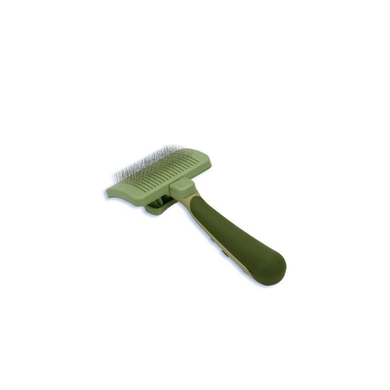 Self-cleaning curry comb with soft teeth…