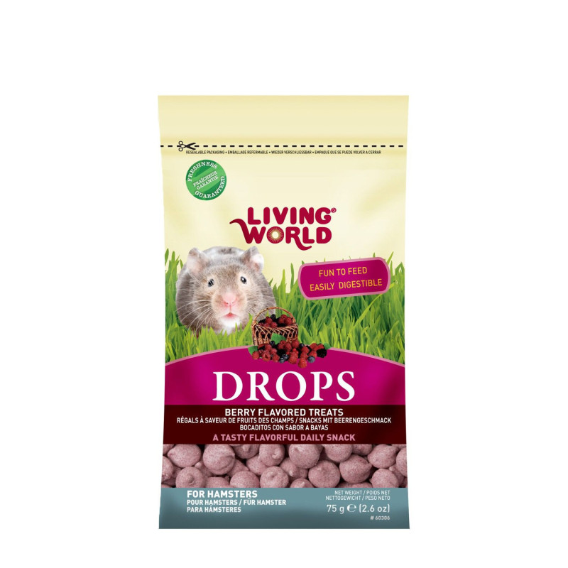 Living World Gâteries Drops pour hamsters, fruits des…