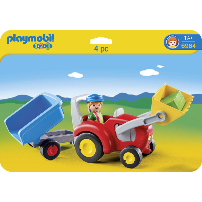Playmobil - Fermier avec tracteur et remorque
