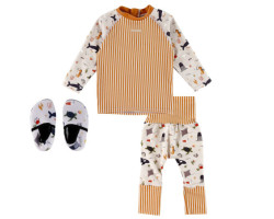 T-shirt set UV swimsuit 0-24 months + Scalable UV pants 0-36 months + Water shoes 12-24 months - Ocean