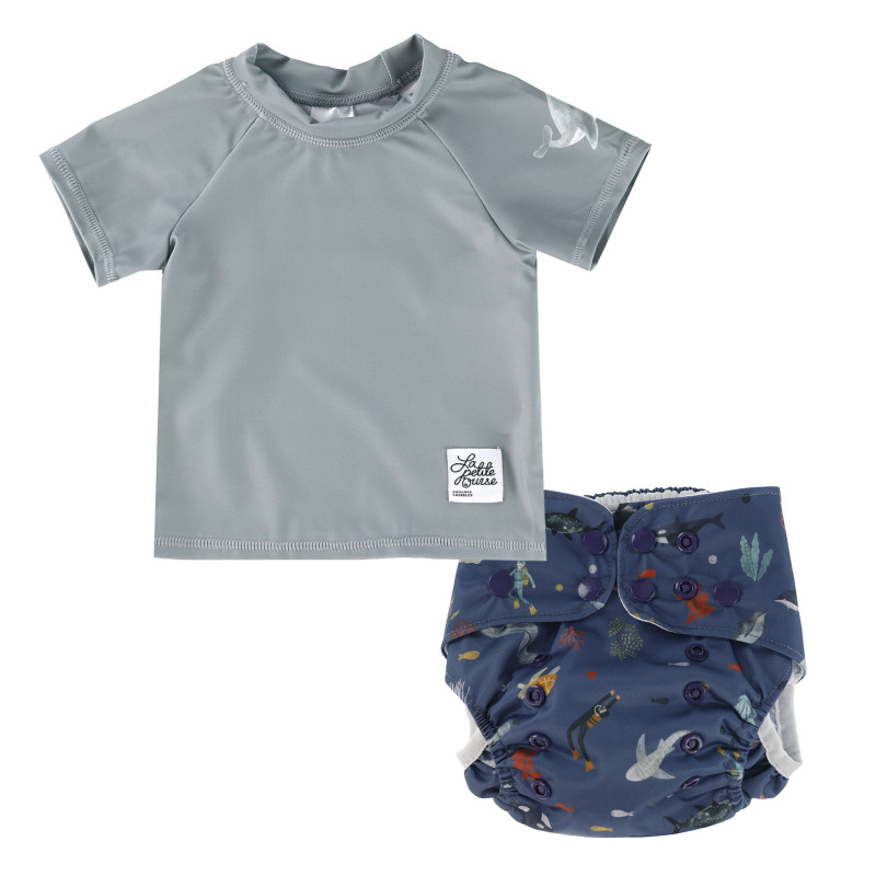 Swimsuit T-Shirt + Swimsuit Diaper - Whale