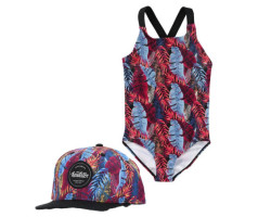 Look Ensemble maillot + casquette 2-14 ans - Tropical court