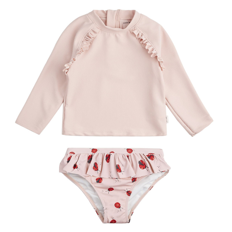 UV Long Sleeve 2 Piece Ribbed Swimsuit 2-5 years