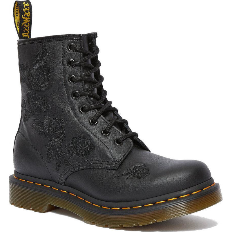 Dr. Martens Bottes en cuir à fleurs brodées 1460 Vonda Mono - Femme