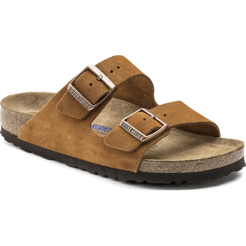 Birkenstock Sandales Arizona Lit de pied souple cuir suède [Étroite] - Femme