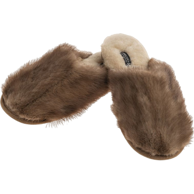 Classic Mink Slippers with Recycled Fur - Women's