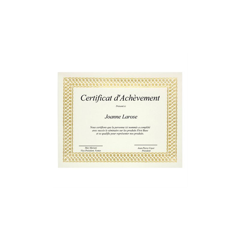 StJames Certificats dorés métallisés St.James™ Elite