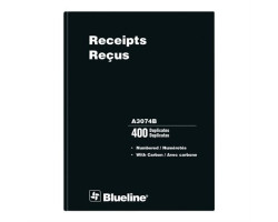 Blueline Livre de reçus numérotés