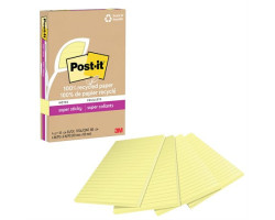 Post-it Feuillets recyclés Post-it® Super Sticky - Jaune canari