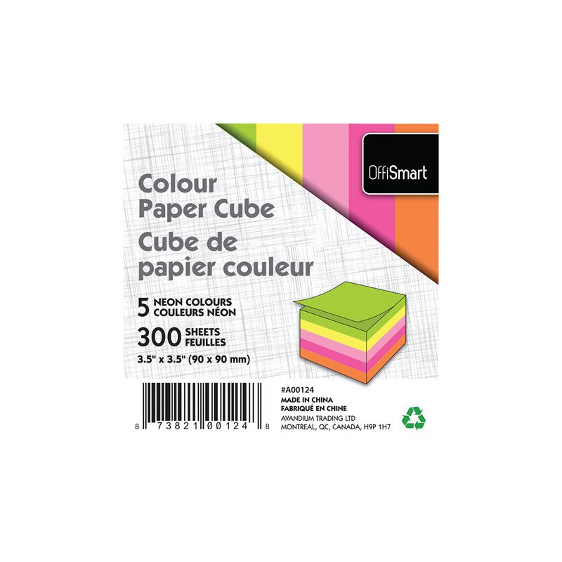 offismart Cube de papier couleur