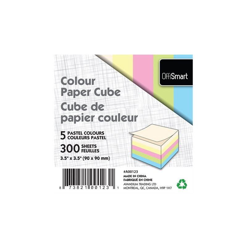 offismart Cube de papier couleur