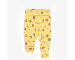 Yellow evolutive pants with tomato patterns, new-born girl