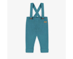 Turquoise knitted pants with straps in cashmere imitation, newborn